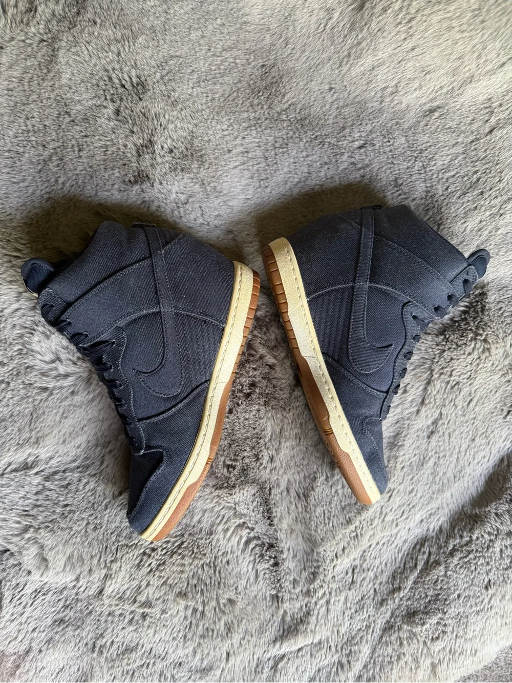 Nike Denim Sky Hi Gum Collection Wedge Sneakers Athleisure Streetwear
